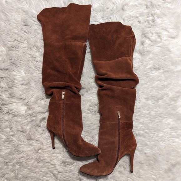 Final Price Kristin Cavallari Calissa OTK Slouch Suede Boots in Ginger Velvet - Picture 3 of 16